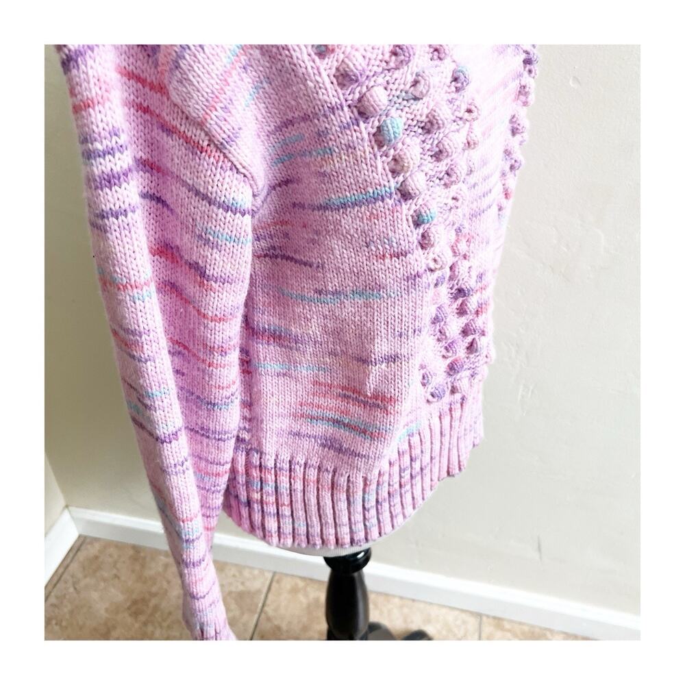 Talbots Space Dye Chunky Knit Sweater Size Small NWT Chevron Stitch Mock Neck - Picture 7 of 11